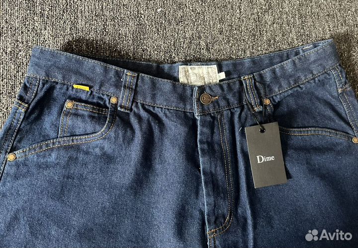 Джинсы широкие темно-синие Dime