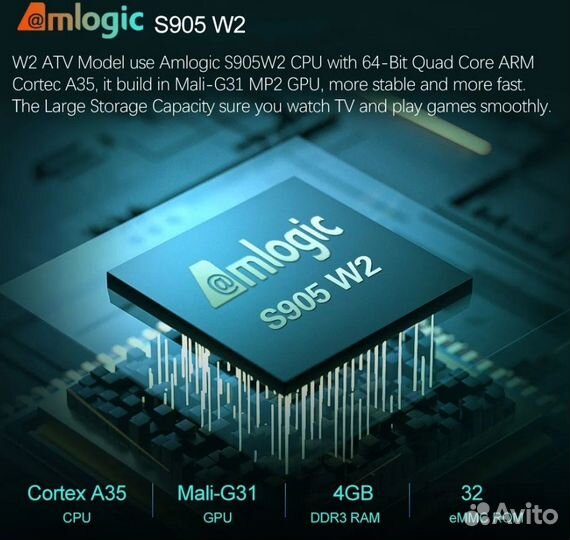 Смарт тв приставка vontar W2 ATV 4/32GB Аэропульт