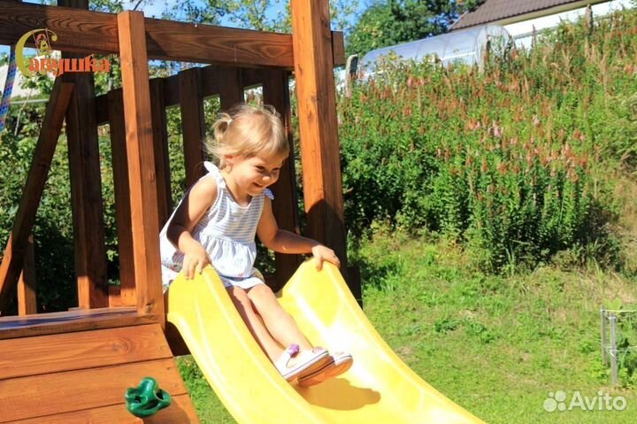 Детский комплекс песочница горка качели