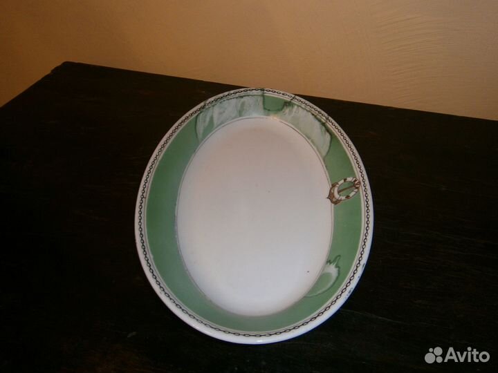 Блюдо рккф довоенное Дулево агитационный фарфор