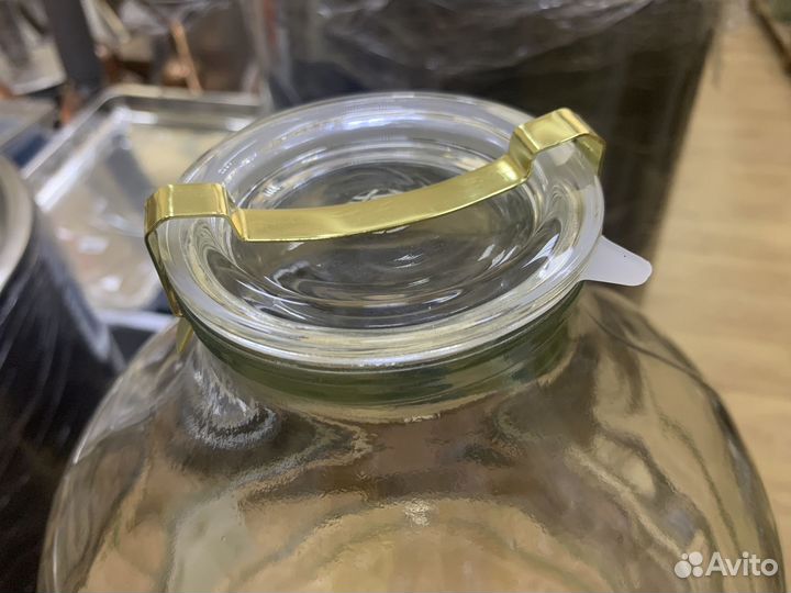 Крышки стеклянные с зажимом и прокладкой 10 штук