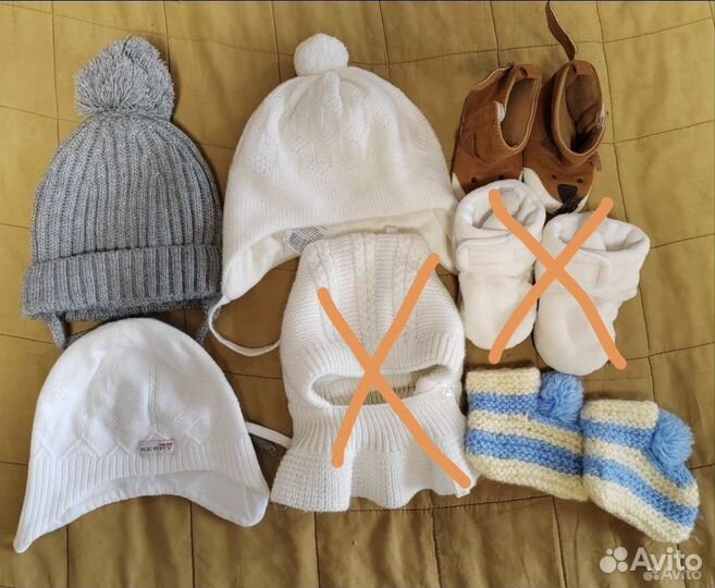 Шапочки на малыша 0-6 мес