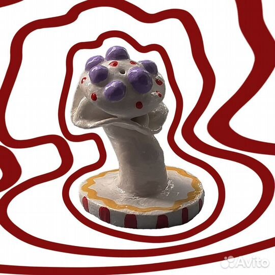 Подставка для аромапалочек гриб из глины