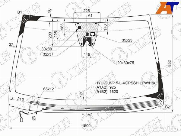 Стекло лобовое hyundai santa FE
