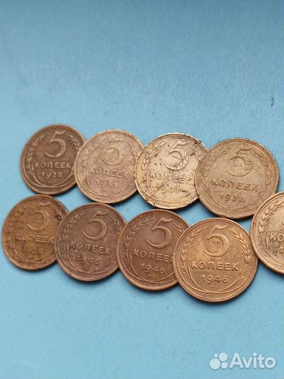 Редкие 5 копеек 1937 и 1938