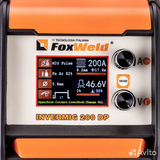 Сварочный ПОЛУАВТОМАТ foxweld invermig 200 DP