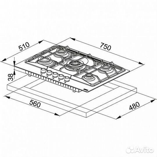 Варочная поверхность Franke fhne 755 4G TC