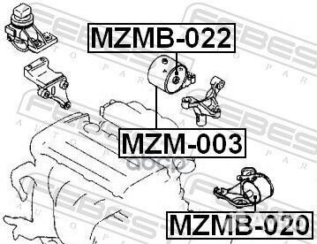 Подушка двигателя задняя MZM003 Febest