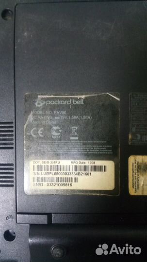 Нетбук packard bell pav80