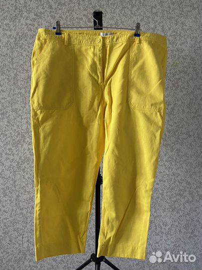 Джинсы укороченные желтые