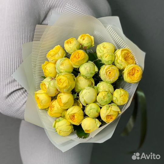 Букет Желтые Пионовидные Розы