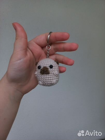 Амигуруми брелки вязаные гусь, зайка, лягушка