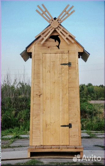 Дачный туалет деревянный с установкой чйв 663