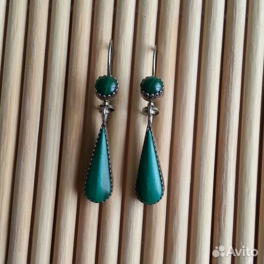 Серьги с малахитом