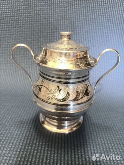 Серебряная сахарница Кубачи шикарная