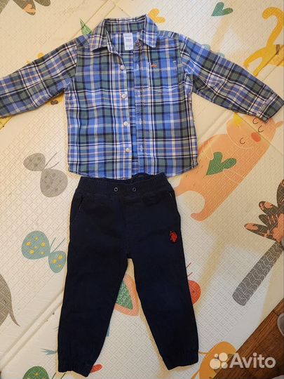 Рубашка carter's и штаны u.s. polo 92, боди next