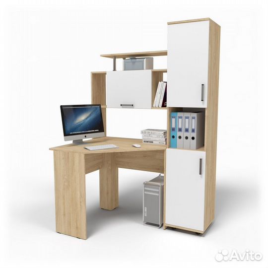Компьютерный стол угловой с полками