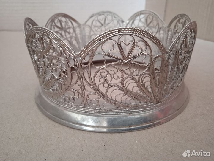 Конфетница, подставка под вазу. Скань. Мельхиор