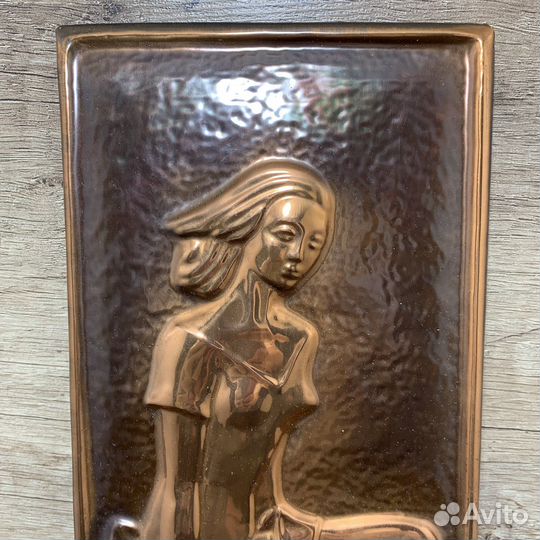 Панно Чеканка Волжанка Сделано В СССР Ретро