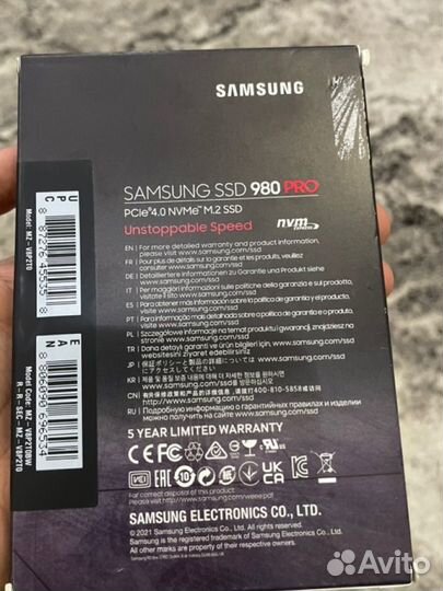SSD накопитель Samsung 980 PRO M.2 2280 2 тб