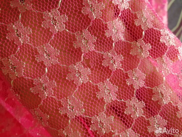 Отрезы тканей гипюр, шёлк