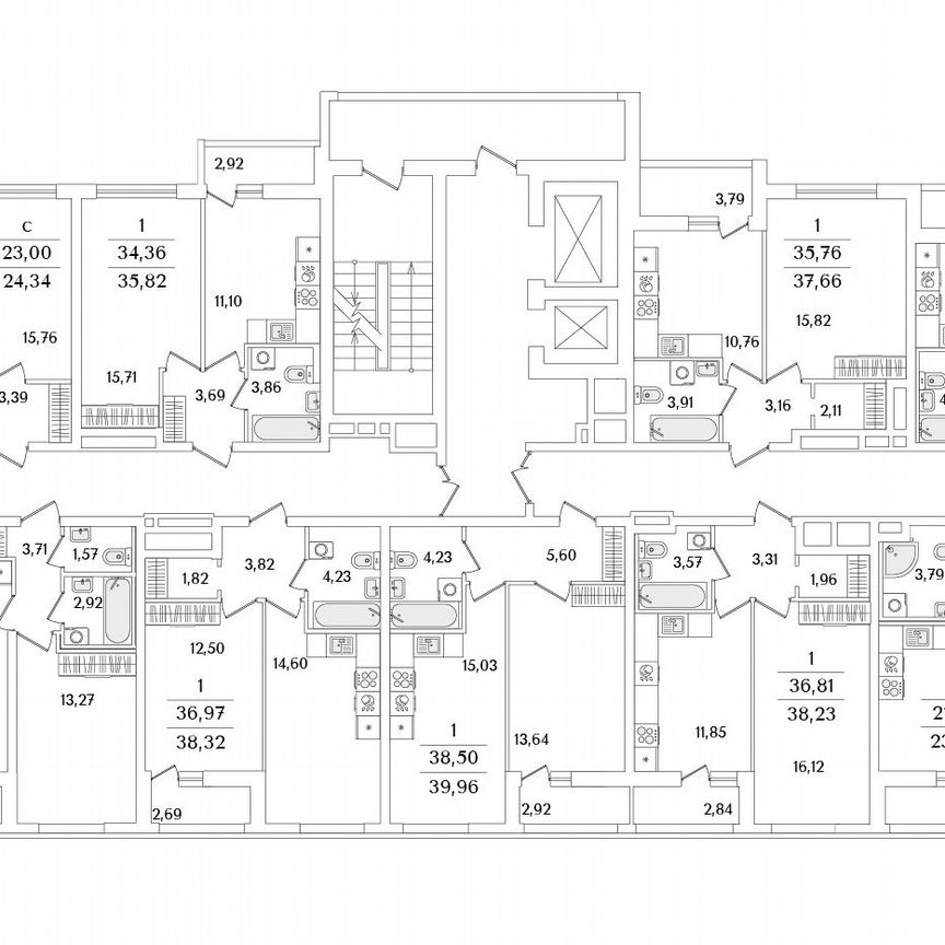 2-к. квартира, 63,6 м², 7/17 эт.