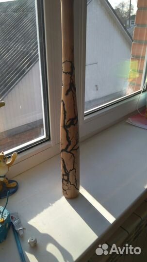 Бита деревянная Подарок Рисунок молния