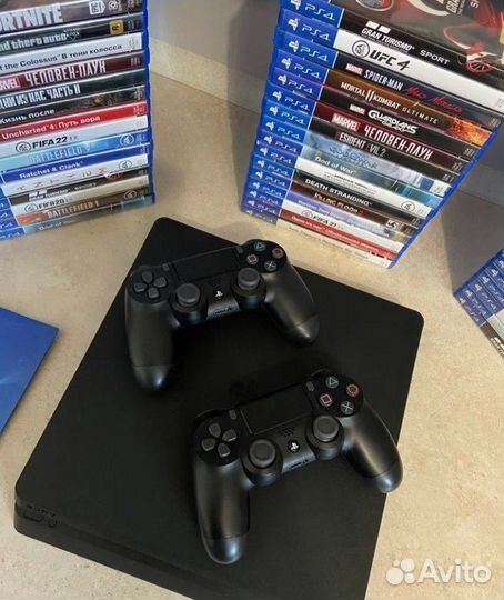 Sony playstation 4 slim 1tb+джойстик+игры