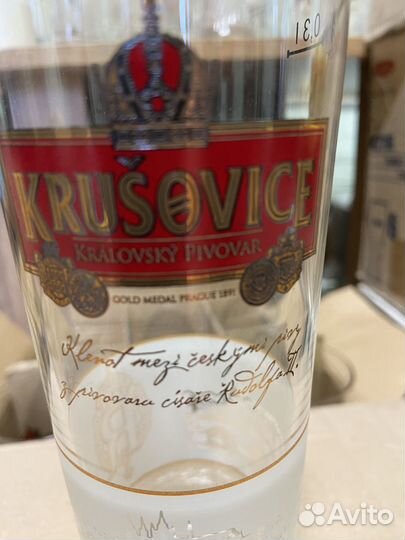Пивные бокалы Krusovice,Крушовице 300ml