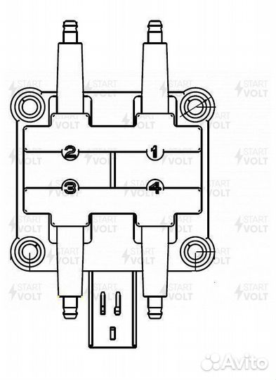 Катушка зажигания dodge caravan 2.4i 95-07, jeep w