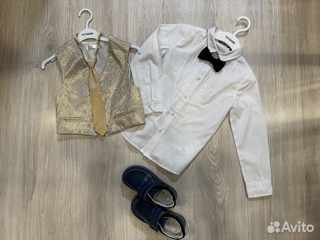 Рубашка с бабочкой, жилет с галстуком