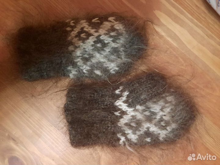 Варежки из козы детские