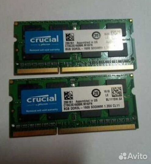 Новая память 8 Гб ddr3L для ноутбука