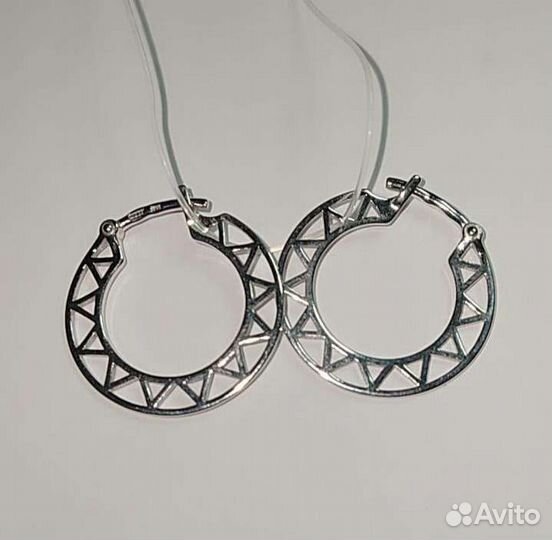 Серебряные серьги конго