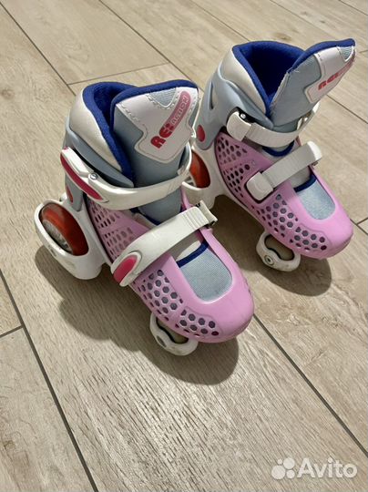 Коньки роликовые, ролики Reaction и шлем