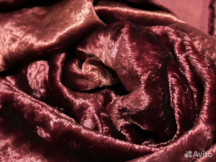 Плюш бордово-коричневый
