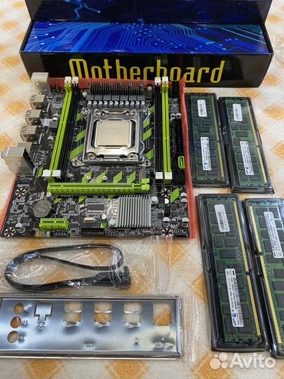 Комплект мать проц память X79 2011 2640v2 8 ядер