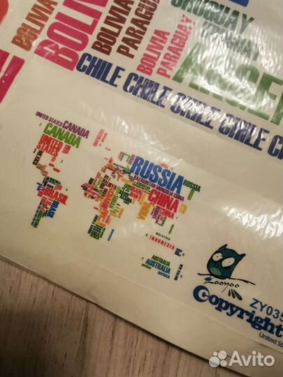 Карта мира стирающаяся и карта - наклейка