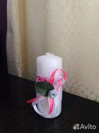 Свеча свадебная «нежно-розовая»