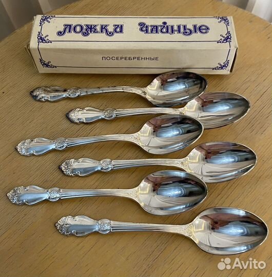 Чайные ложки серебряная роза Кольчугино мельхиор