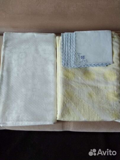 Скатерти льняные СССР, салфетки