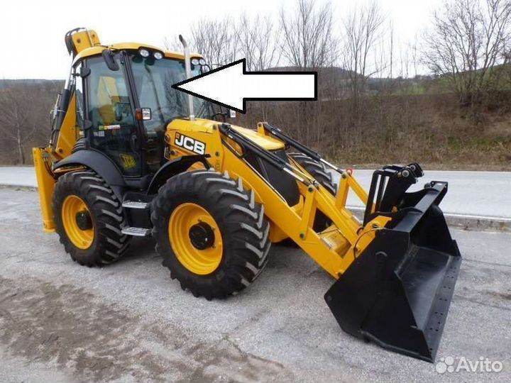 Стекло лобовое для экскаватора погрузчика JCB 4CX