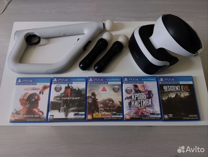 Sony Playstation VR + PS Aim, 2 Move, 5 игр