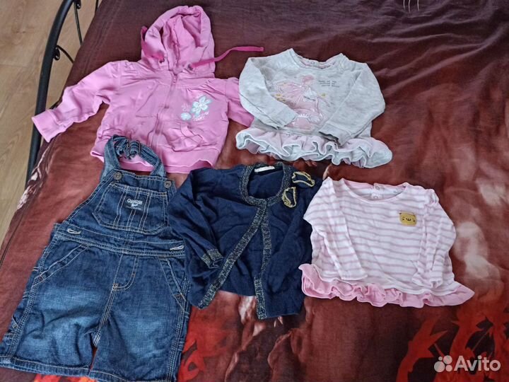 Одежда для девочки пакетом 9-12 мес