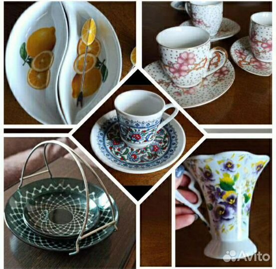 Кофейная пара Gural. Посуда СССР конфетницс