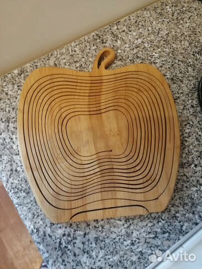 Фруктовница деревянная с фруктами искуственными