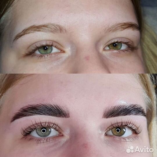 Ламинирование ресниц и оформление бровей