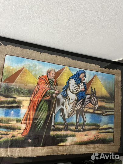 Папирус с библейской темой, в раме