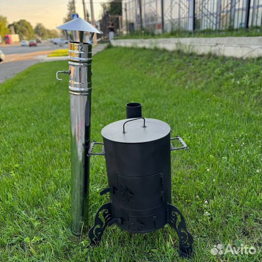 Печь под казан 6 мм с трубой толстая