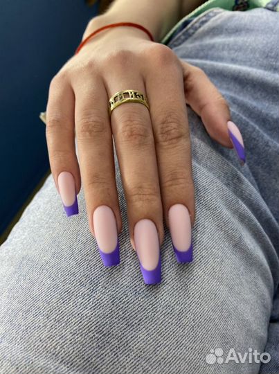 Комби маникюр+укрепление гелем